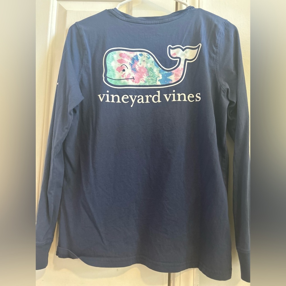 Girls Vineyard Vines tye die navy blue shirt